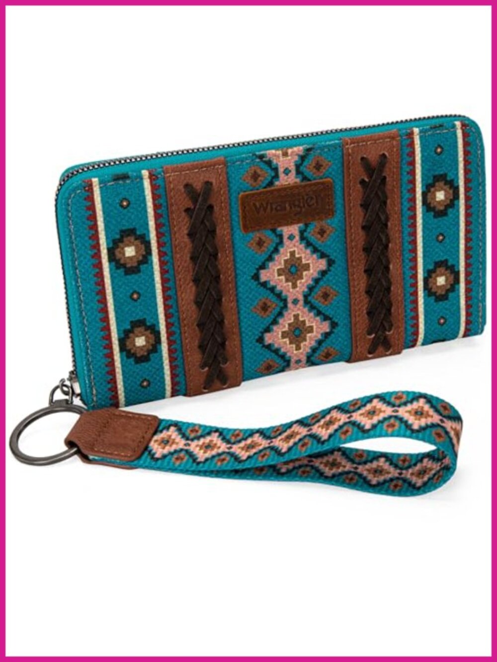 Wrangler Wristlet Western Wallet Boho Aztec Credit Card Holder Women